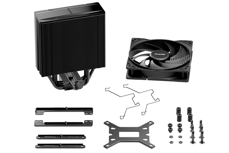Be quiet! Pure rock 3 bk039 single-tower CPU cooler 190w tdp 4 hdt heatpipes pure wings 3 120mm pwm intel AMD black-null