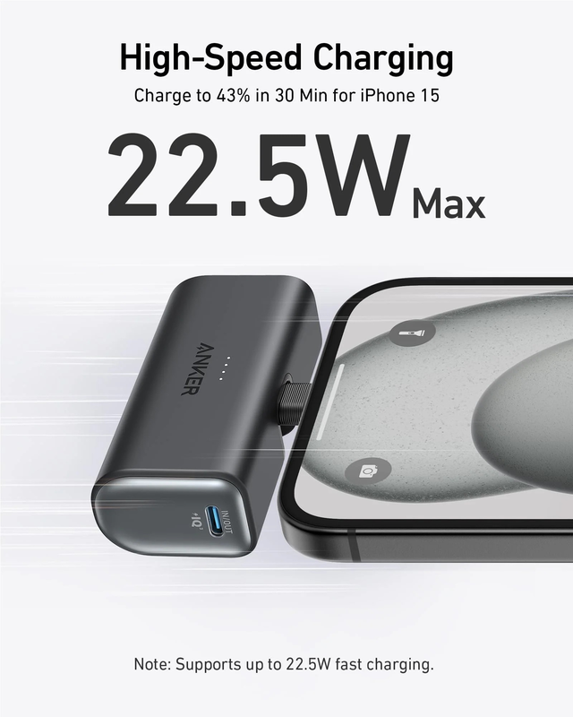 Product image: Anker nano power bank (22.5W, built-in USB-C connector), , medium-null