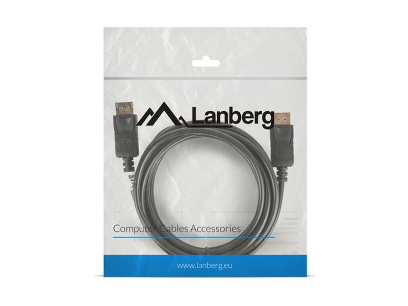 Lanberg ca-dpdp-10cc-0030-bk / 3 m / displayport / displayport / male / male / 3840 x 2160 pixels / cable / digital/display/video / 3 m / 19-pole, , medium-null