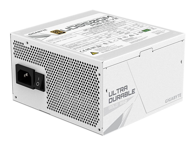 Gigabyte ud850gm pg5 v2 ice 850w atx 3.1 psu 80+ gold fully modular pcie 5.1 native 12v-2x6 white-null
