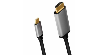 1.8m 4k USB3.2 Type-C to HDMI m aluminum adapter blk/grey logilink, Black, medium