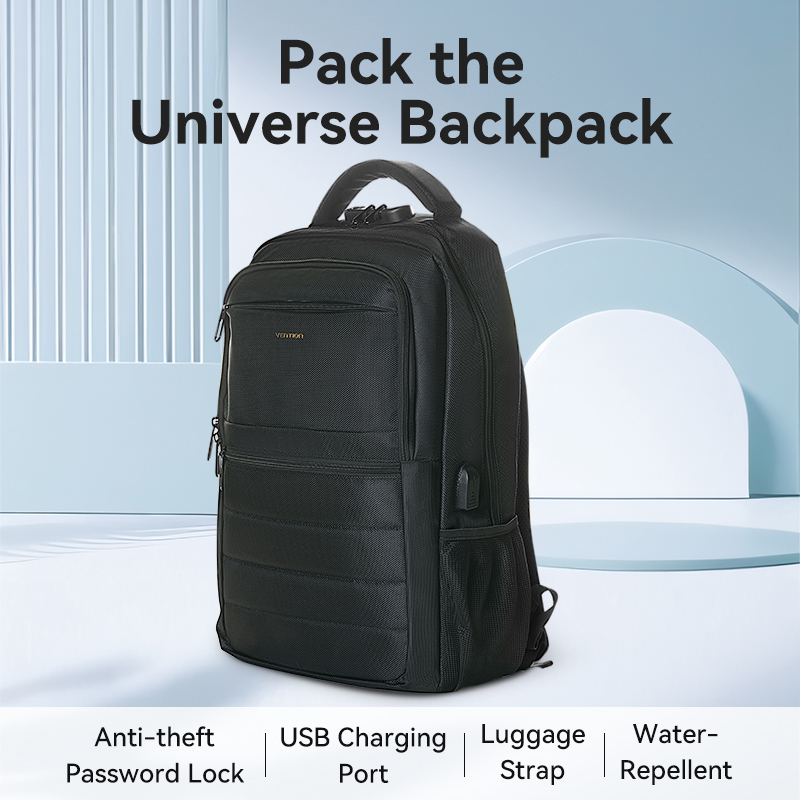 Vention backpack 15.6 water-repellent USB charge & lock black krkb0-null