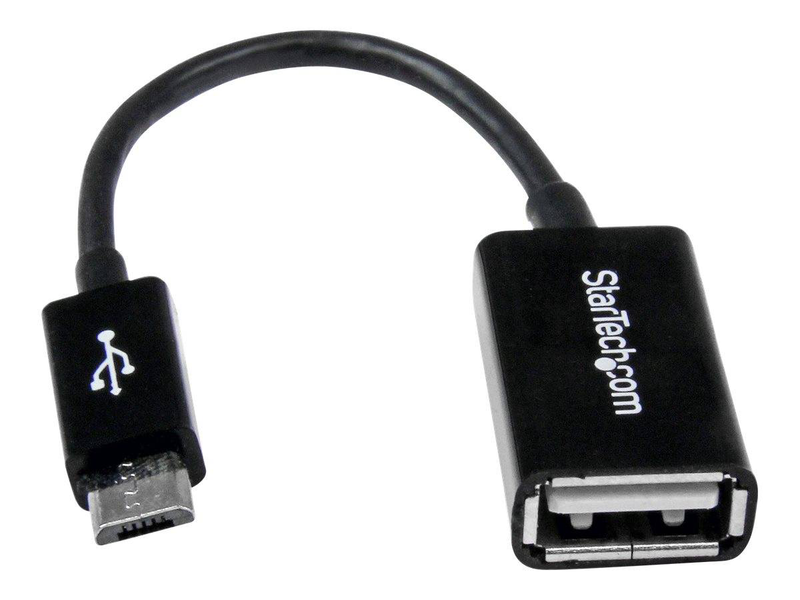 Startech  uUSBotg 13cm micro USB to USB otg host adapter cable m/f USB 2.0 shielded black-null