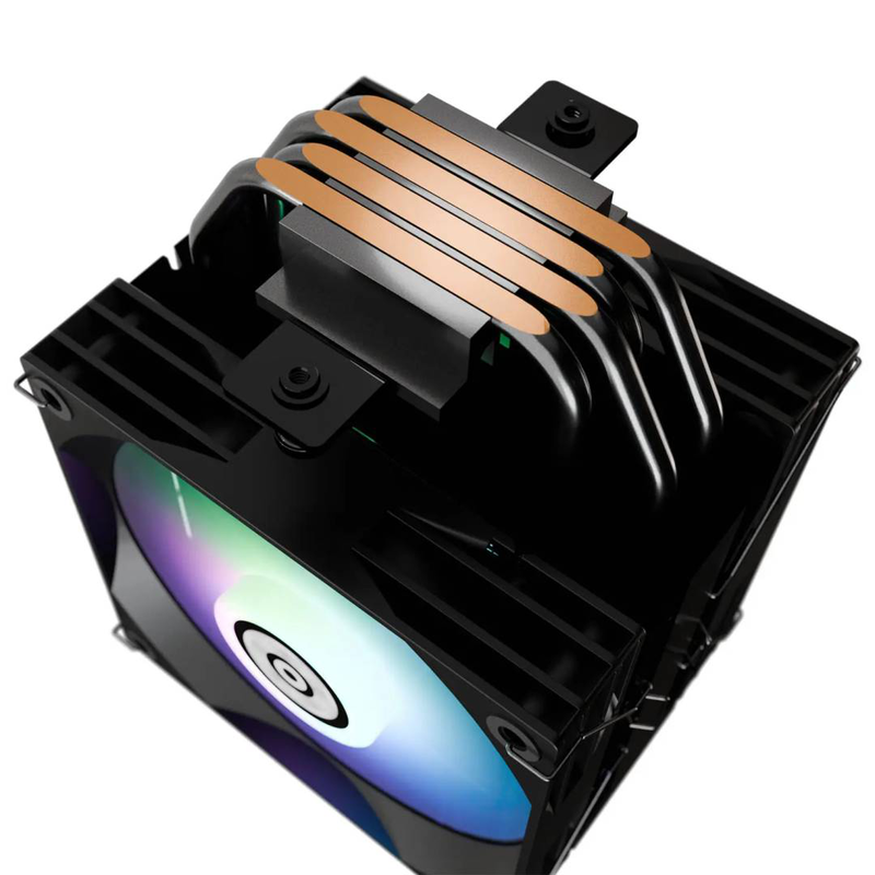 Enermax ets-t41 digital argb ets-t41d-argb single-tower CPU cooler 250w 4 heatpipes dual 120mm argb display black-null