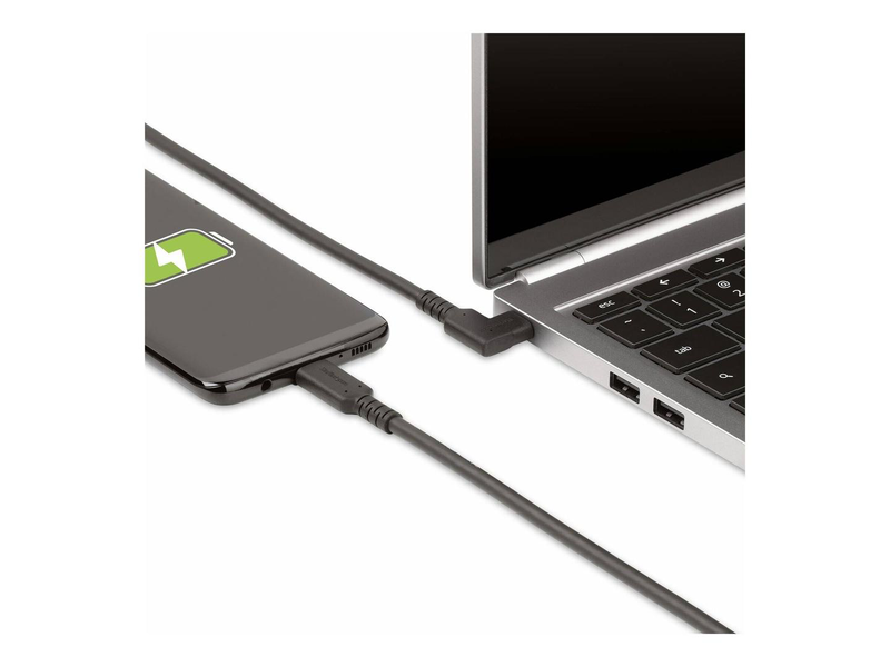 Startech.com 3ft (1m) rugged right angle USB-c cable, USB 10GBps, USB c to c data transfer cable, 4k 60hz dp alt mode, 100w power delivery-null