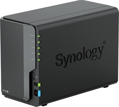 Synology diskstation ds225+ 2-bay diskless nas intel celeron j4125 quad-core 2GB ddr4 2.5GBe black, Black, medium