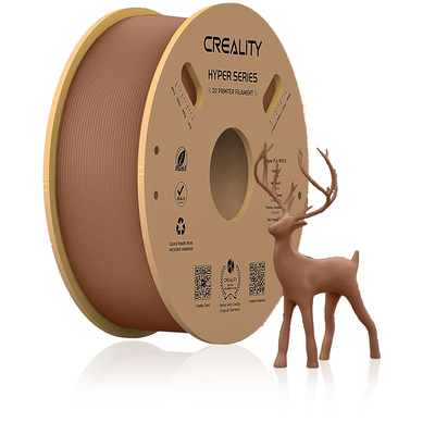 Creality hyper pla brown 3d printer filament glossy 1kg spool 1.75 mm, Brown, medium