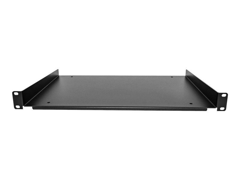 Startech.com 1u fixed server rack mount shelf, 12in deep steel universal cantilever tray for 19" av/data/network equipment rack with cage nuts & screws, 55lbs weight capacity, 12" deep - 1u network rack shelf - rack shelf - 1u - 19", , medium-null