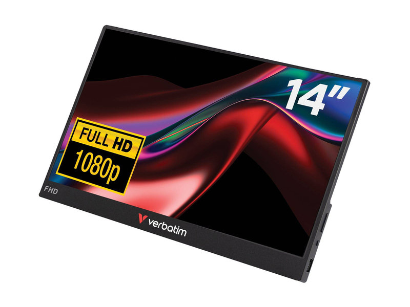 Verbatim pmt-14 49591 14-inch portable touchscreen monitor ips full HD 1920x1080 USB-c HDMI 10-point multi-touch black-null