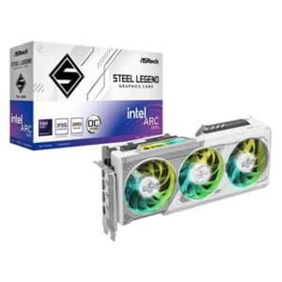 B580 arc steel legend 12GB white oc gddr6 3 fan graphics card asrock