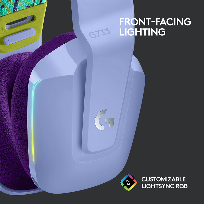 G733 lightspeed wireless lightsync rgb with blue vo!ce lilac image number null