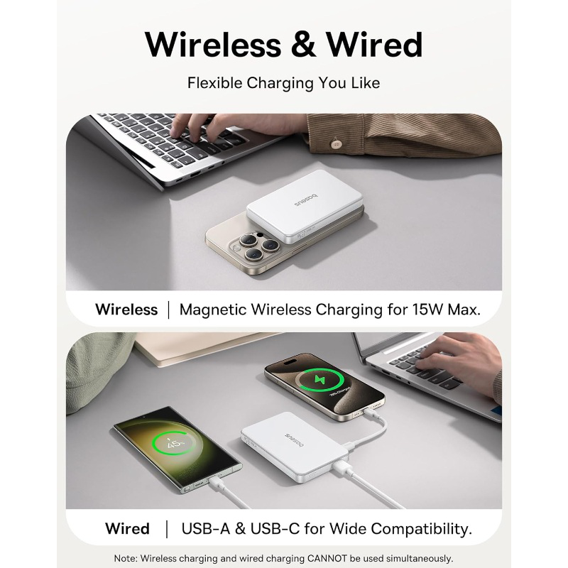 Baseus Airpow &alpha;&sigma;&upsilon;&rho;&mu;&alpha;&tau;&omicron; power bank 10000mAh - &alpha;&sigma;&pi;&rho;&omicron;, , medium-null