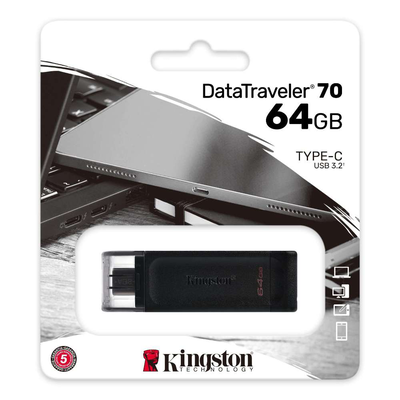 64GB USB-c Type-C 3.2 flash memory data traveler, Black, medium