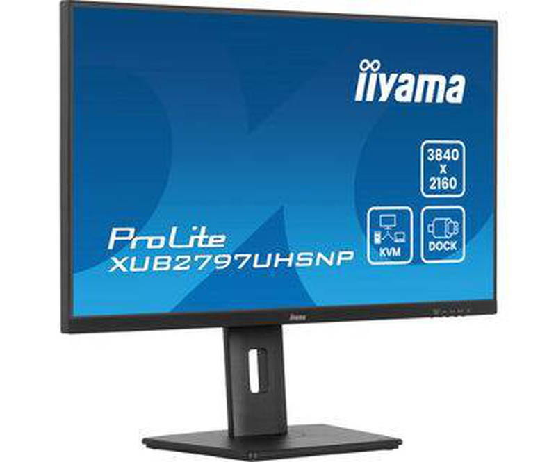 Iiyama prolite xub2797uhsnp-b1 27" 4k uhd ips USB-c 96w dock monitor rj45 kvm HDMI displayport 99% srgb black-null