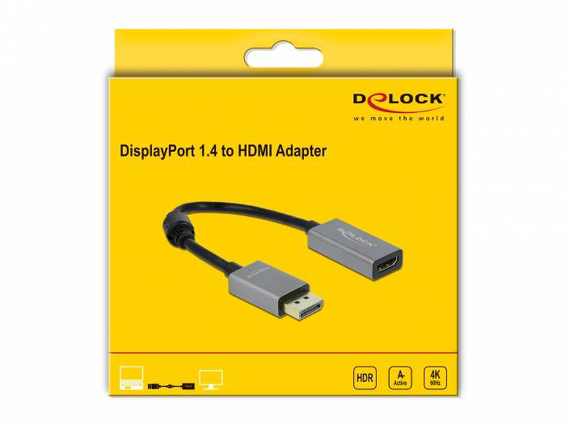 Delock active displayport 1.4 to HDMI adapter 4k 60 hz (hdr), , medium-null