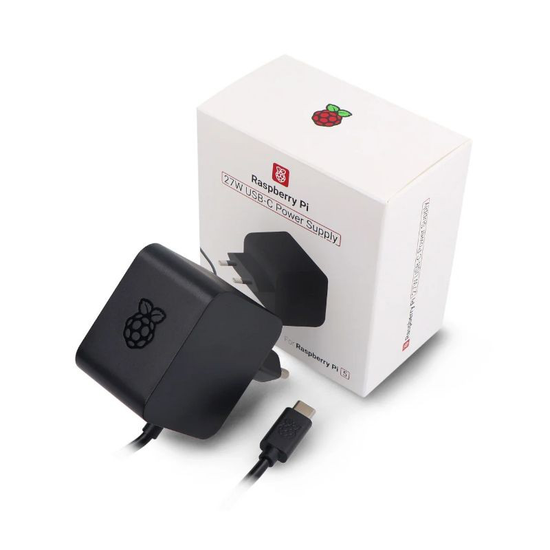 Raspberry pi  5 27w USB-c power supply black eu, , medium-null
