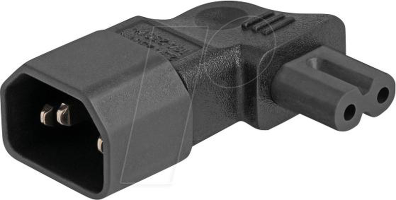 Delock - power adapter - power iec 60320 c7 to iec 60320 c14 - 250 v - 2.5 a - 90&deg; connector - black-null