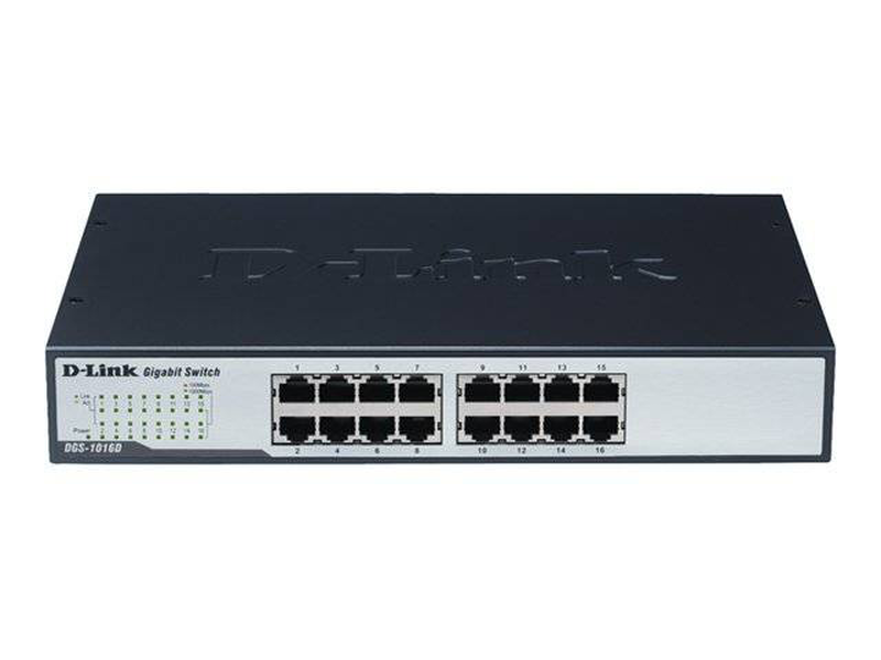 D-link dgs-1016d 16-port gigabit unmanaged desktop rackmount switch metal plug and play black-null