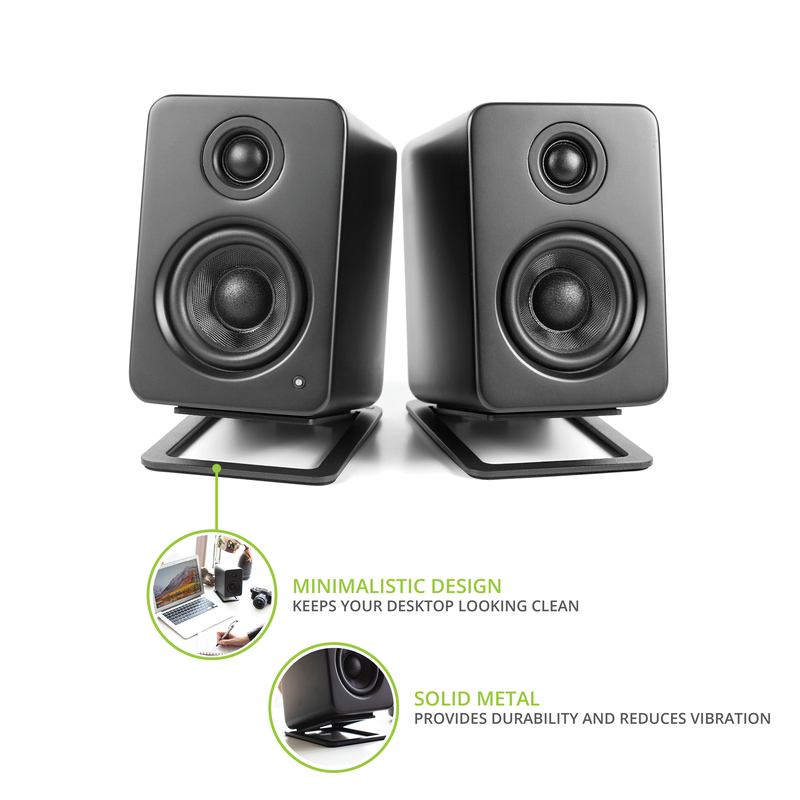 Kanto s2 angled desktop speaker stands for small speakers - black, pair-null