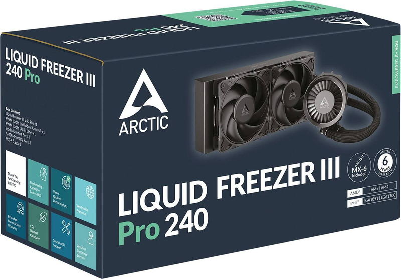 Arctic liquid freezer III pro 240 acfre00178a 240mm aio liquid CPU cooler 38mm radiator vrm fan black-null