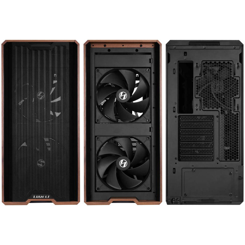 Lian li lancool 217 wood accent atx pc case 5 fans included-null