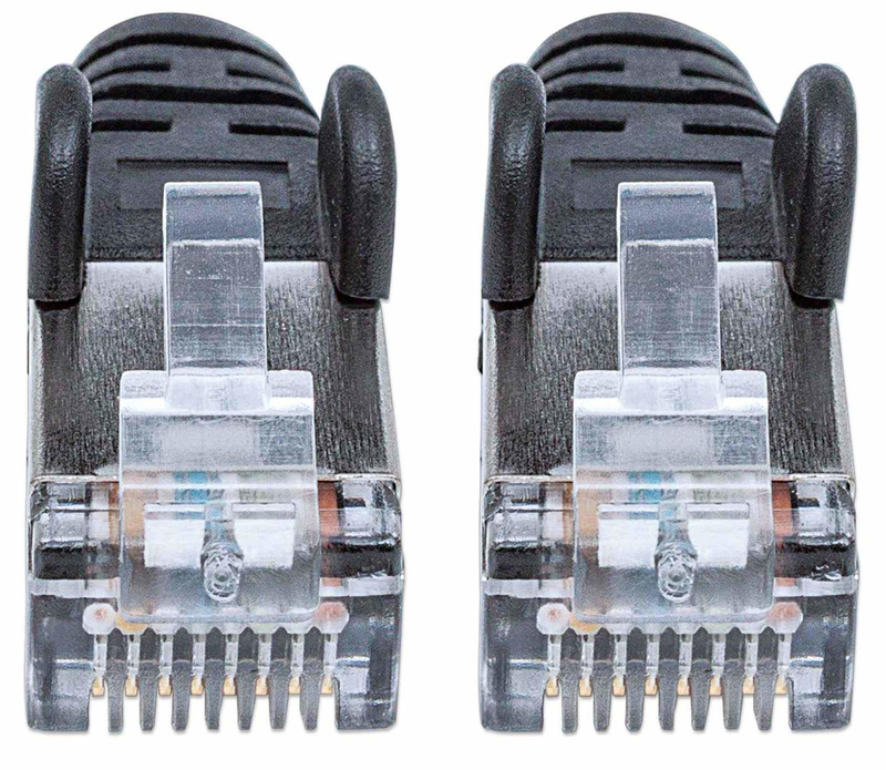 Intellinet network patch cable, cat7 cable/cat6a plugs, 10m, black, copper, s/ftp, lsoh / lszh, pvc, rj45, gold plated contacts, snagless, booted, polybag - patch cable - rj-45 (m) to rj-45 (m) - 10 m - sftp - cat 7 (cable) / cat 6a (connectors) - halogen-null