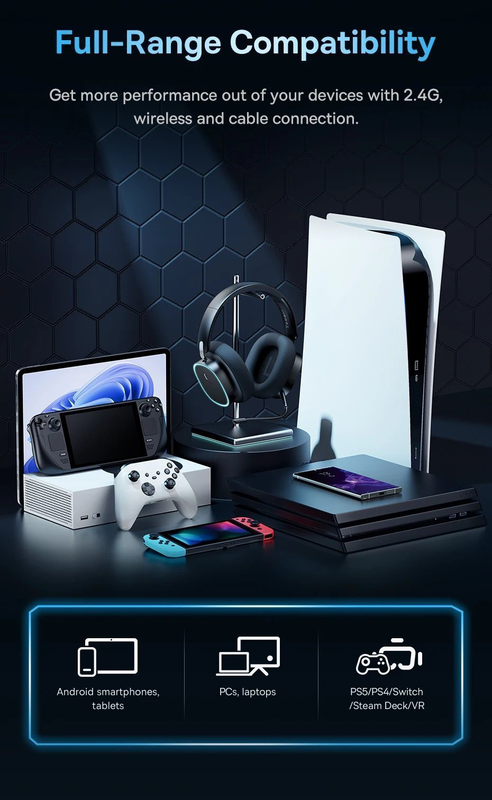 Product image: Baseus wireless headphones for PS5/pc/switch gaming aequr gh02 black, , medium-null