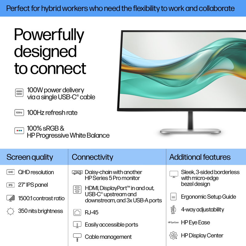 Hewlett packard series 5 pro 527pu 27" &omicron;&theta;ό&nu;&eta; ips 100hz qhd 2560x1440-null