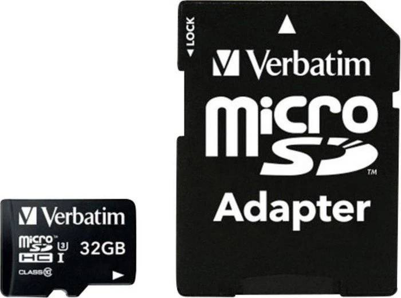 Verbatim pro 600x microsdhc 32GB uhs-i u3 v30 class 10 memory card with sd adapter 90mb/s 4k 47041-null