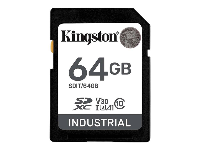 Kingston industrial - flash memory card - 64GB - a1 / video class v30 / uhs-i u3 / class10 - microsdxc uhs-i-null