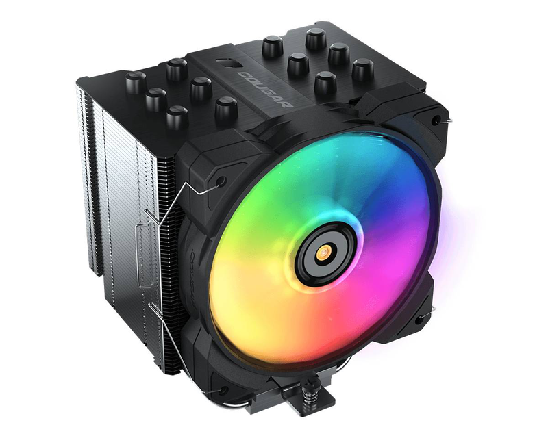 Cougar forza 85 argb cgr-fza85-argb single-tower CPU cooler 6 heatpipes 120mm argb fan intel AMD am5 black-null