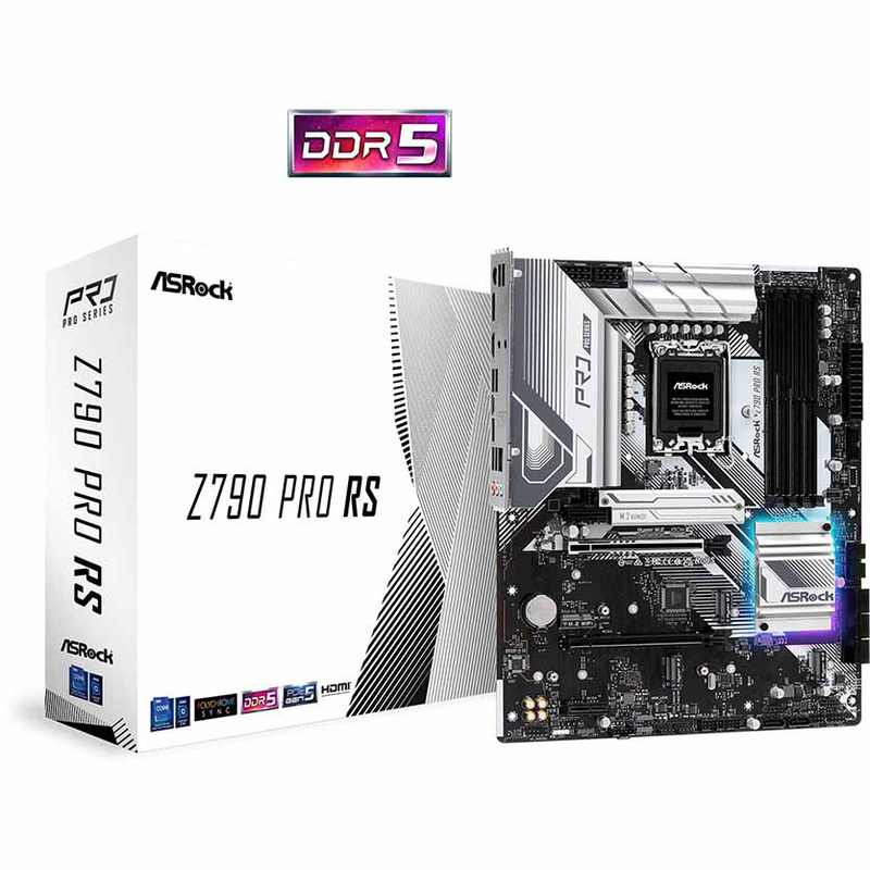 Z790 pro rs motherboard ddr5 atx lga1700 (gen12) asrock, , medium-null