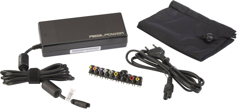 Realpower una-40 140474 40w universal notebook charger 19v 2.1a with tips and carrying case-null