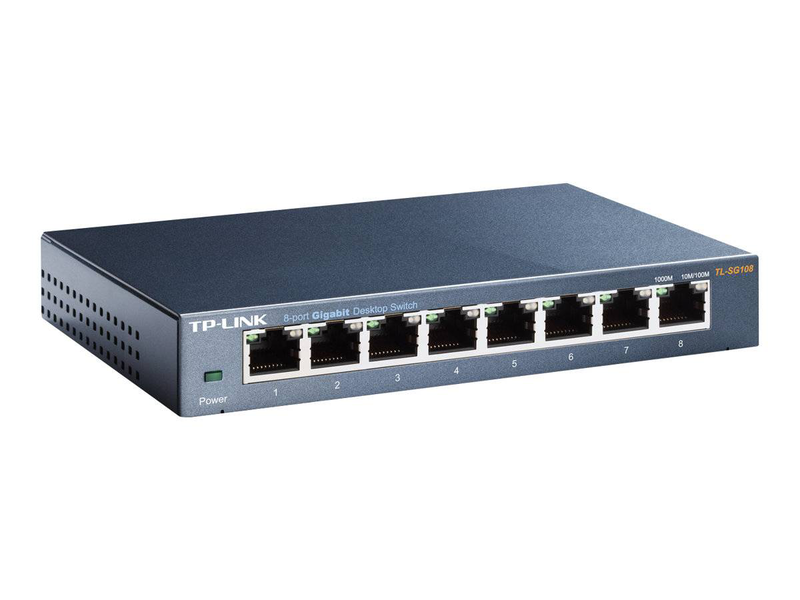 Tp-link tl-sg108 8-port gigabit unmanaged metal desktop switch plug and play fanless-null