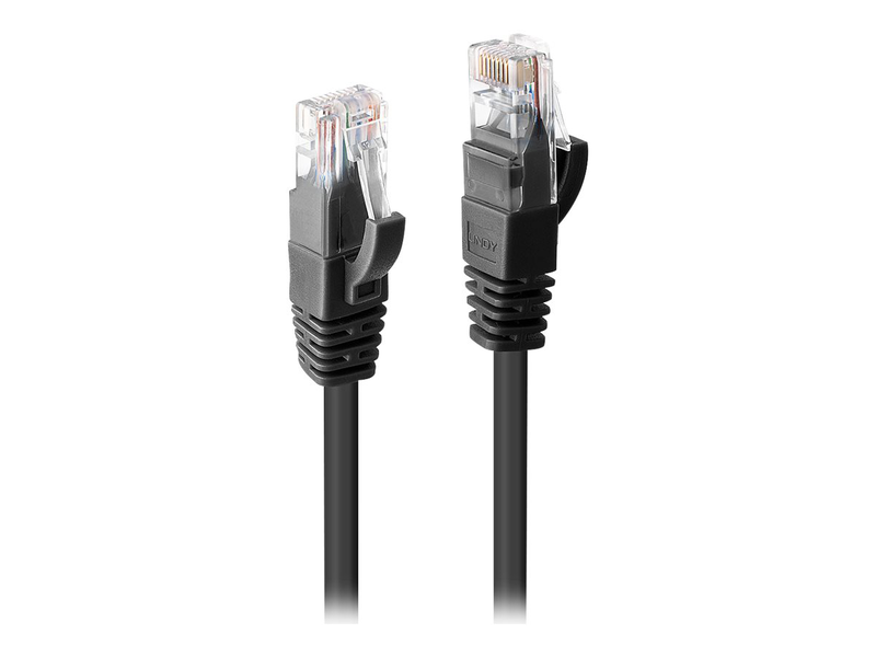 Lindy - network cable - rj-45 (m) to rj-45 (m) - 30 cm - utp - cat 6 - molded, snagless, stranded - black-null