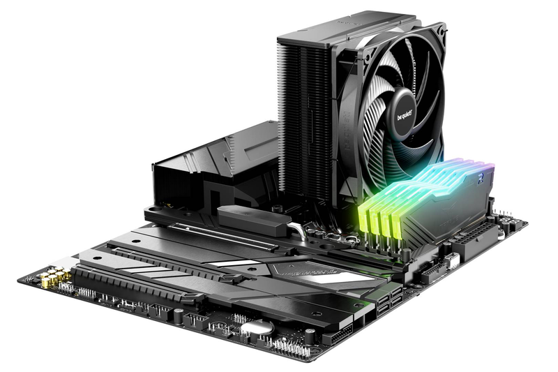 Be quiet! Pure rock 3 bk039 single-tower CPU cooler 190w tdp 4 hdt heatpipes pure wings 3 120mm pwm intel AMD black-null