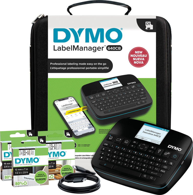 Dymo labelmanager 640cb value pack | qwertz | bluetooth & USB-c | 24 mm d1 tape, , medium-null