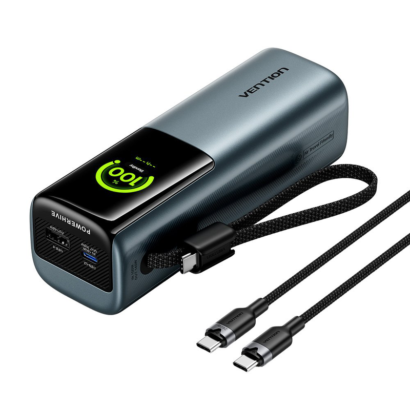 Vention powerbank 27000mAh 200w 3xUSBc+USBa tft display +240w cable fkgh0, , medium-null