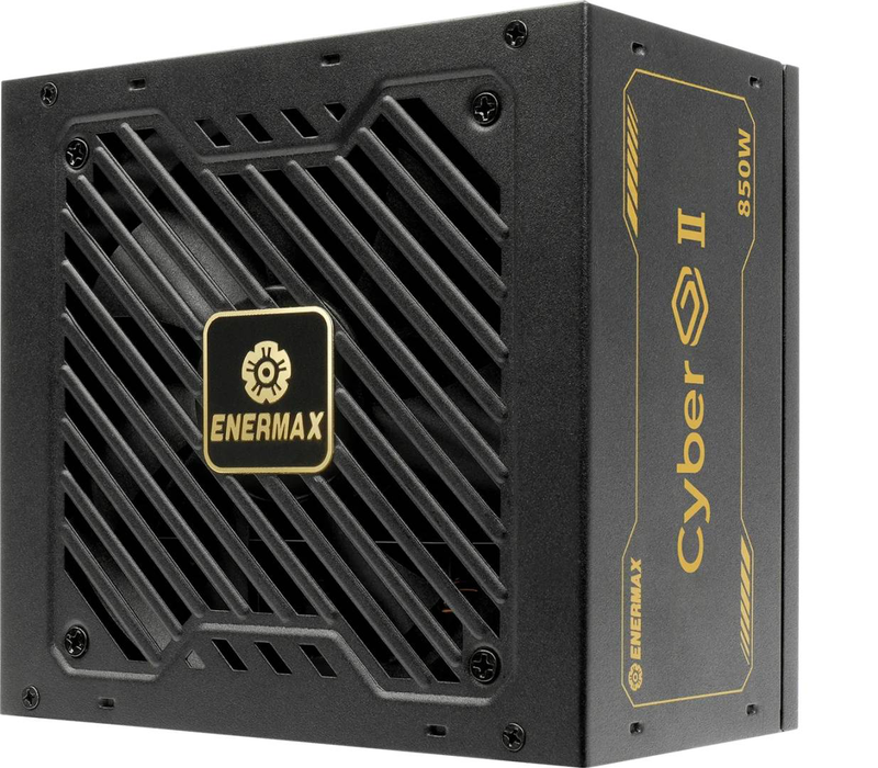 Enermax cyberg II erv850g-ahg-nac 850w atx 3.1 power supply 80 plus gold pcie 5.1 12v-2x6 non-modular black-null
