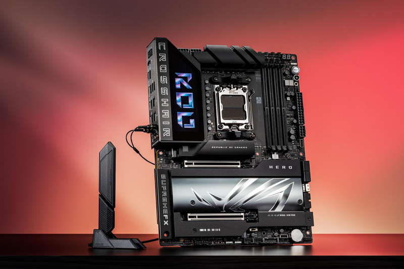 Asus rog crosshair x870e hero atx motherboard socket am5 AMD x870e ddr5 pcie 5.0 5x m.2 Wi-Fi 7 USB4 5GBe black-null