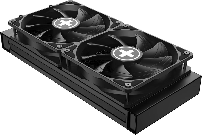Xilence lq240pro 240mm aio liquid CPU cooler, 300w, argb pump, dual 120mm fdb pwm fans, copper base, black-null