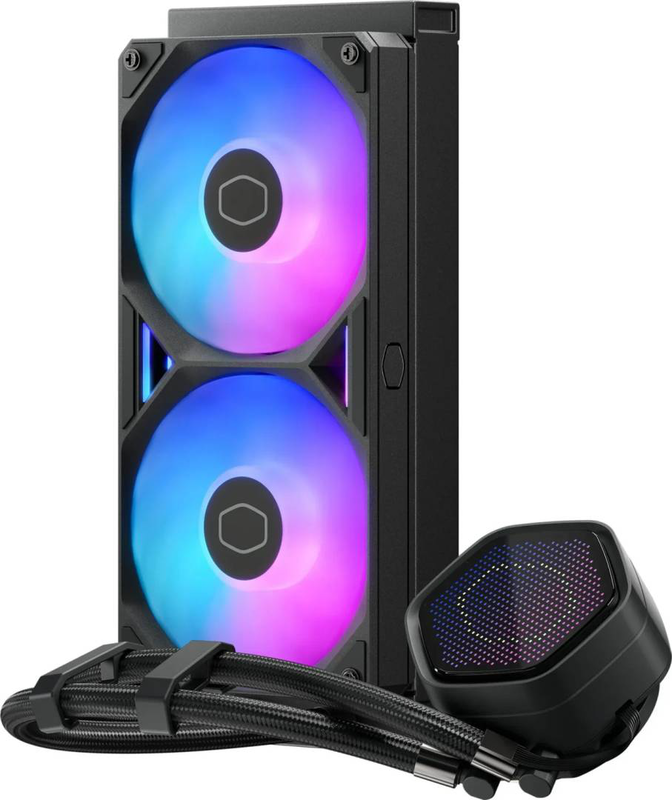 Cooler master masterliquid atmos II pixel led 240 aio liquid CPU cooler 240mm push-pull argb pixel display black-null