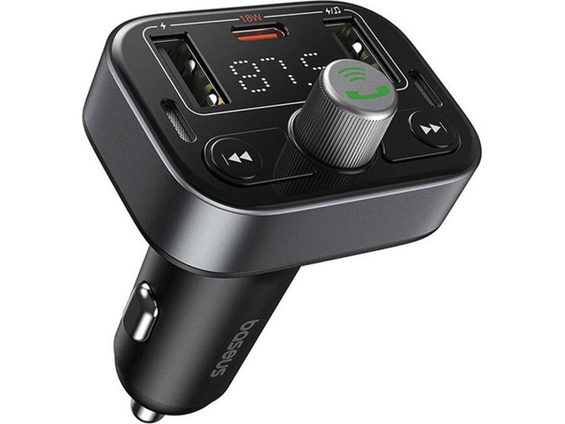 Baseus car fm transmitter-charger USB/bt/sd 18w s09-null