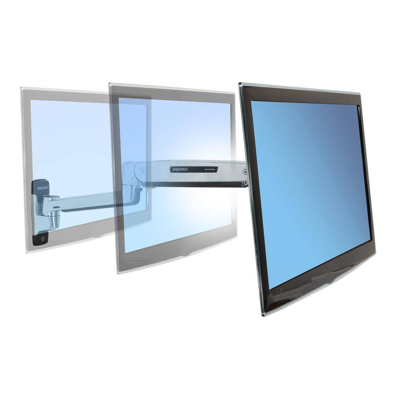 Ergotron lx HD sit-stand wall mount monitor arm 45-383-026 for displays up to 46 inch 13.6kg silver-null