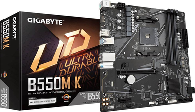 Gigabyte b550m k am4 b550 micro atx motherboard ddr4 dual m.2 gigabit lan, , medium