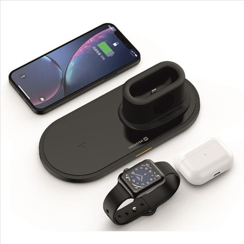 Swissten wireless 3 in 1 charger 15w black, , medium image number null