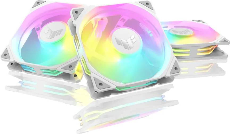 Asus tuf gaming tr120 argb reverse blade 120mm pwm case fan 3-pack 2000 rpm 16 addressable leds aura sync white-null