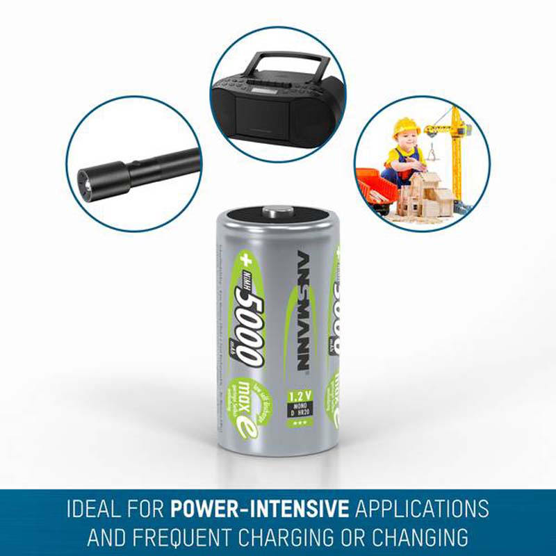 Ansmann d size pack of 2d 5000mAh, , medium-null