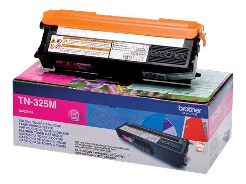 Brother tn-325m original magenta high-yield toner 3,500 pages for hl-4150cdn hl-4570cdw dcp-9270cdn mfc-9970cdw, , medium-null