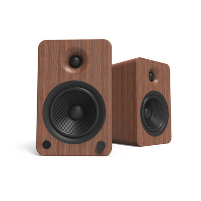 Kanto yu6 200w powered bookshelf speakers with bluetooth&reg; and phono preamp - walnut, pair, Walnut, medium